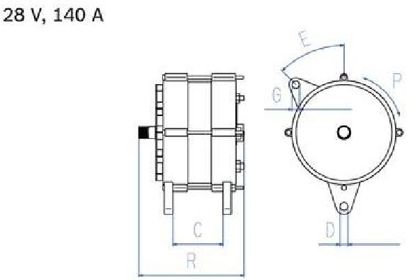 Alternator Bosch NT 28V 140A 