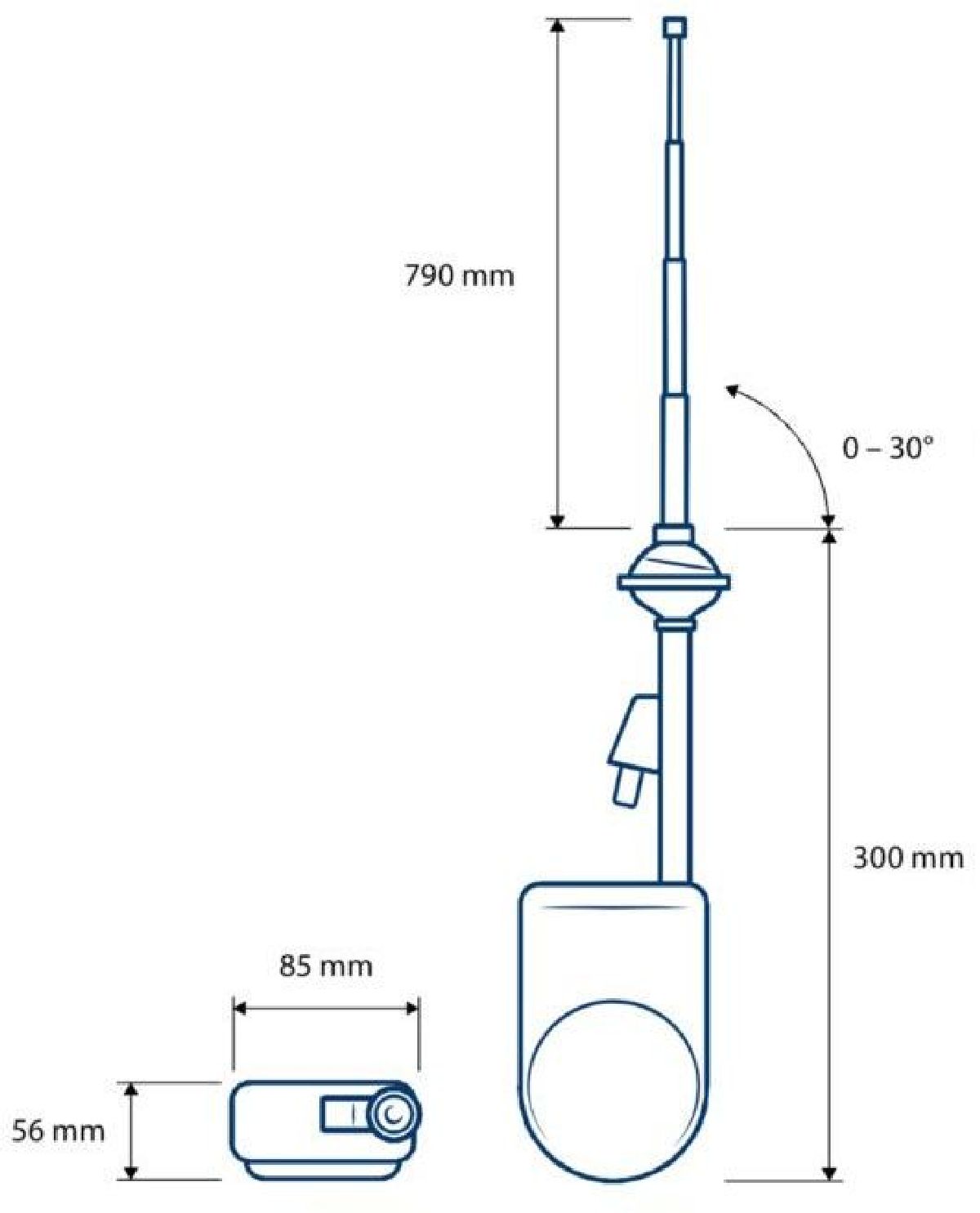 Motorantenne Autojet 25 black schwarz