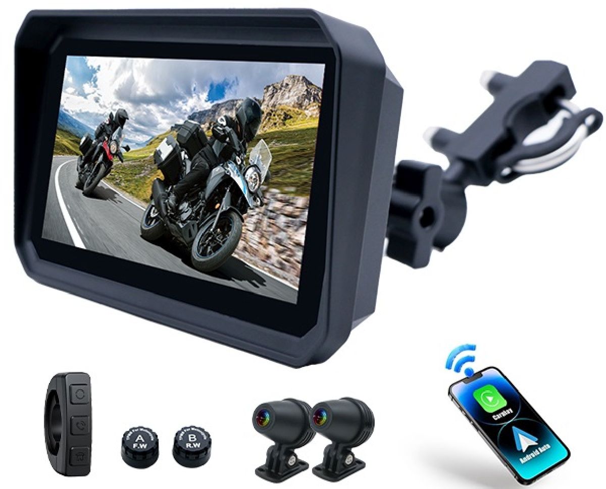 Motorrad-Carplay-Bildschirm, Android 6 Zoll,TPMS,Dual Kamera